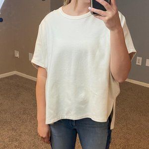 Standard James Perse Ivory Cropped Sweater Tee 1 O